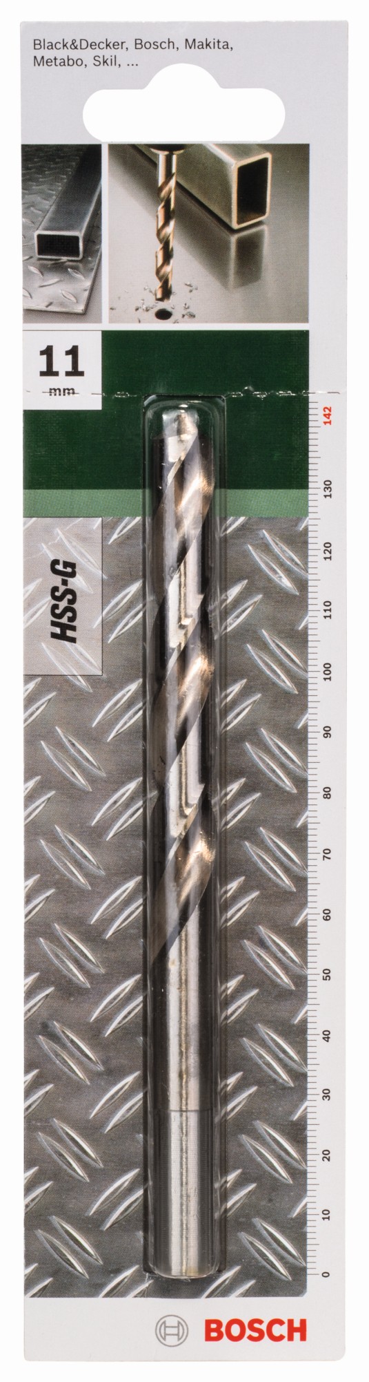 Broca para metal HSS-G, DIN 338D = 11,0 mm; L = 142 mm