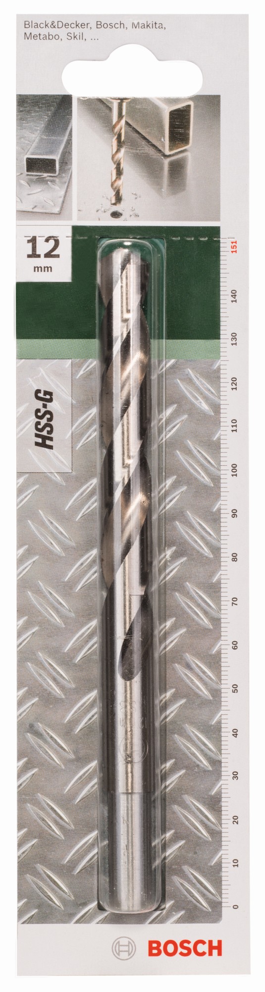 Broca para metal HSS-G, DIN 338D = 12,0 mm; L = 151 mm