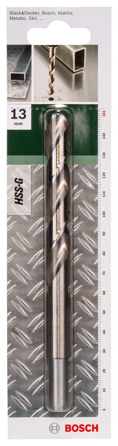 Broca para metal HSS-G, DIN 338D = 13,0 mm; L = 151 mm