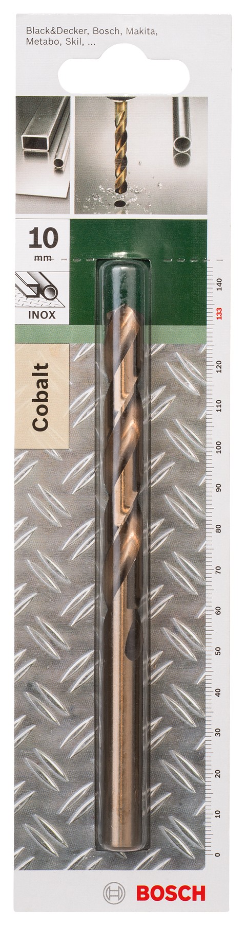 Broca para metal HSS-Co, DIN 338D = 10,0 mm; L = 133 mm