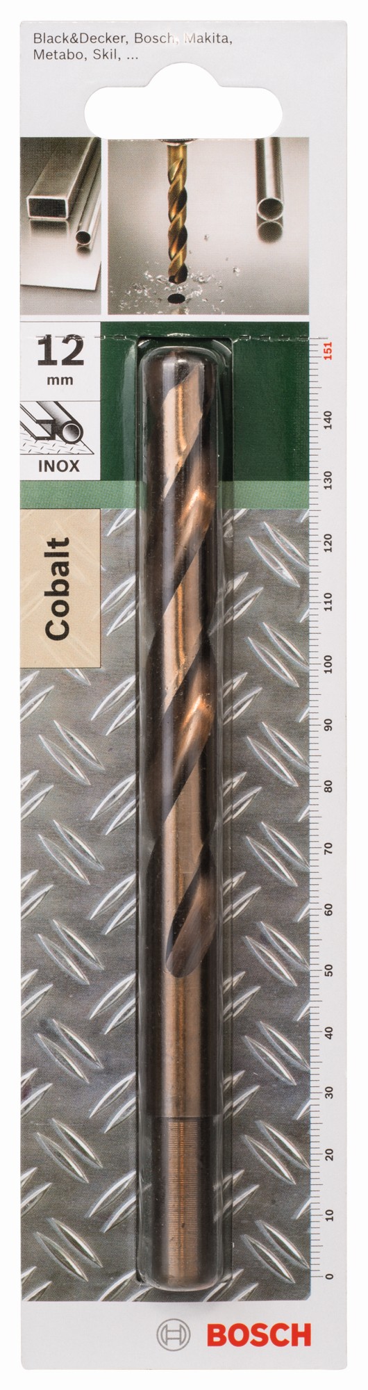 Broca para metal HSS-Co, DIN 338D = 12,0 mm; L = 151 mm