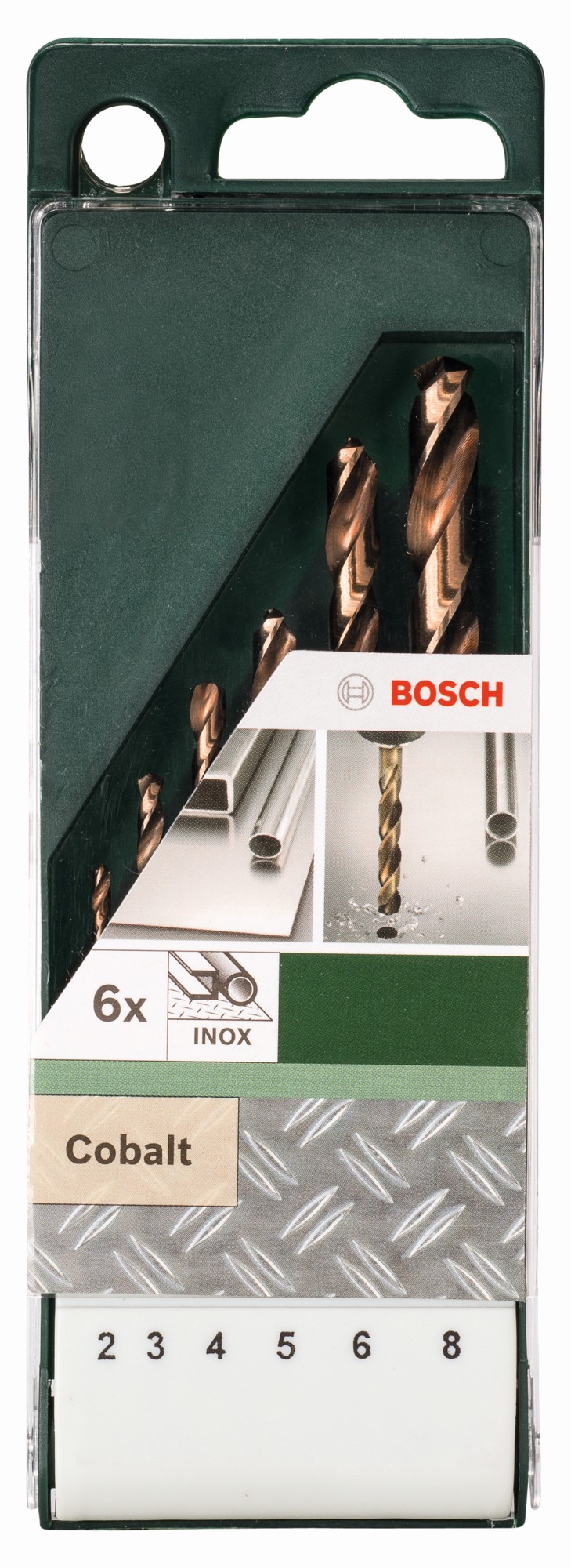 Set de 6 piezas de brocas para metal HSS-Co, DIN 3382,0; 3,0; 4,0; 5,0; 6,0; 8,0 mm