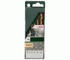 Set de 6 piezas de brocas para metal HSS-TiN, DIN 3382,0; 3,0; 4,0; 5,0; 6,0; 8,0 mm