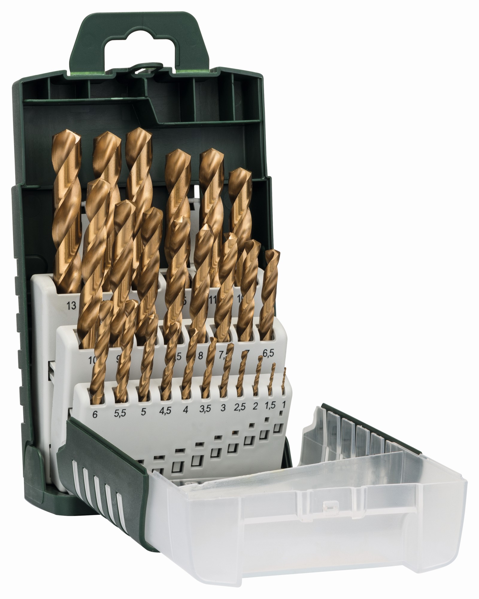 Set de 25 brocas para metal HSS-TiN, DIN 338