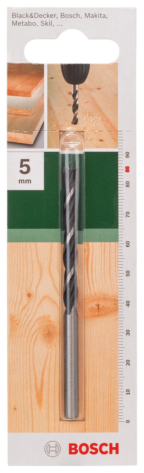 Brocas helicoidales para maderaD = 5,0 mm; L = 85 mm