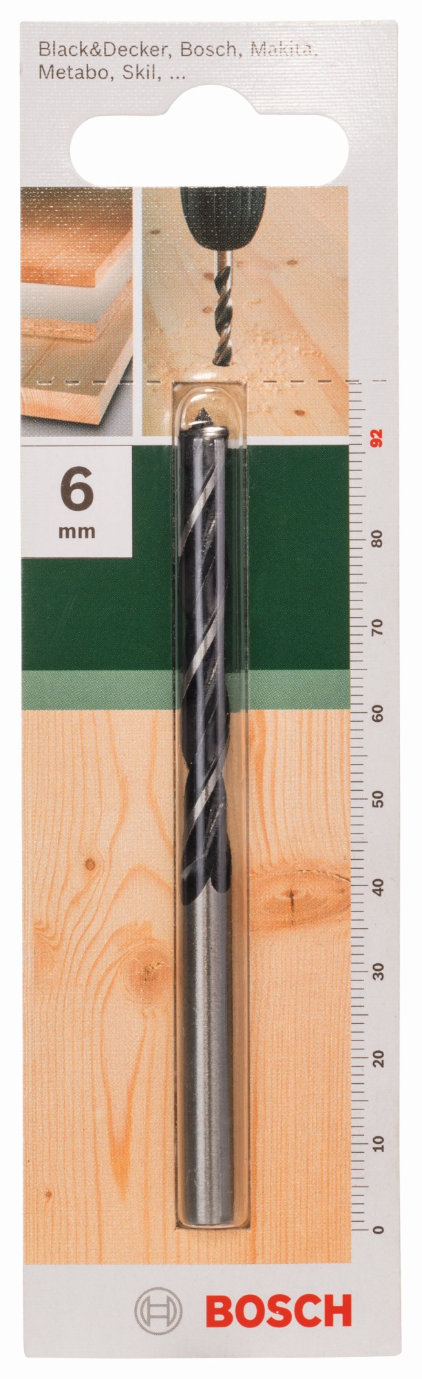 Brocas helicoidales para maderaD = 6,0 mm; L = 92 mm