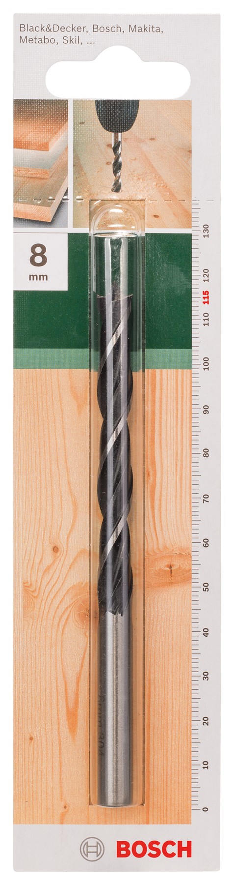 Brocas helicoidales para maderaD = 8,0 mm; L = 115 mm