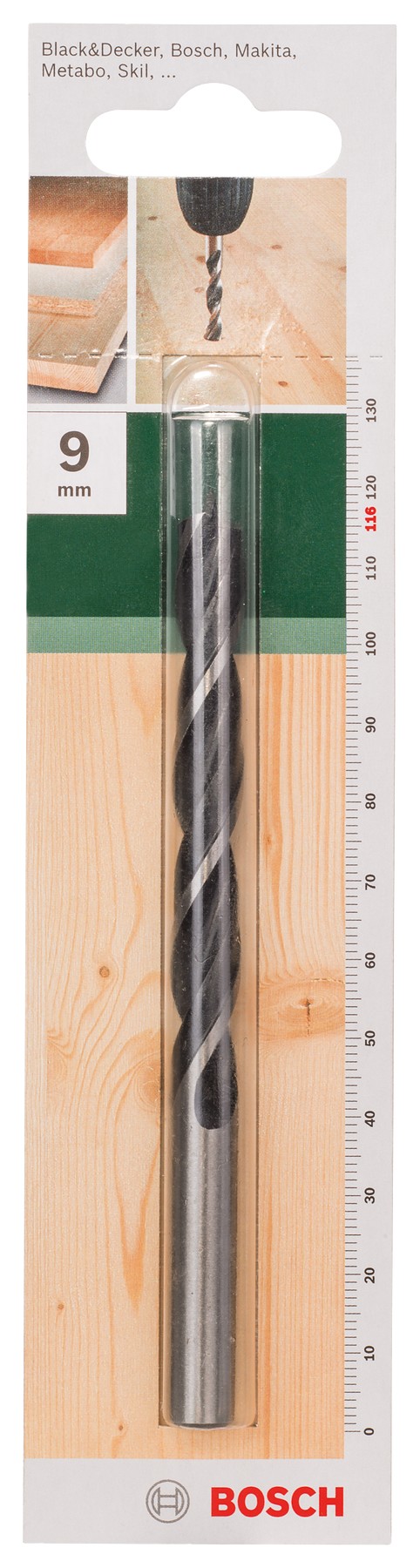 Brocas helicoidales para maderaD = 9,0 mm; L = 116 mm