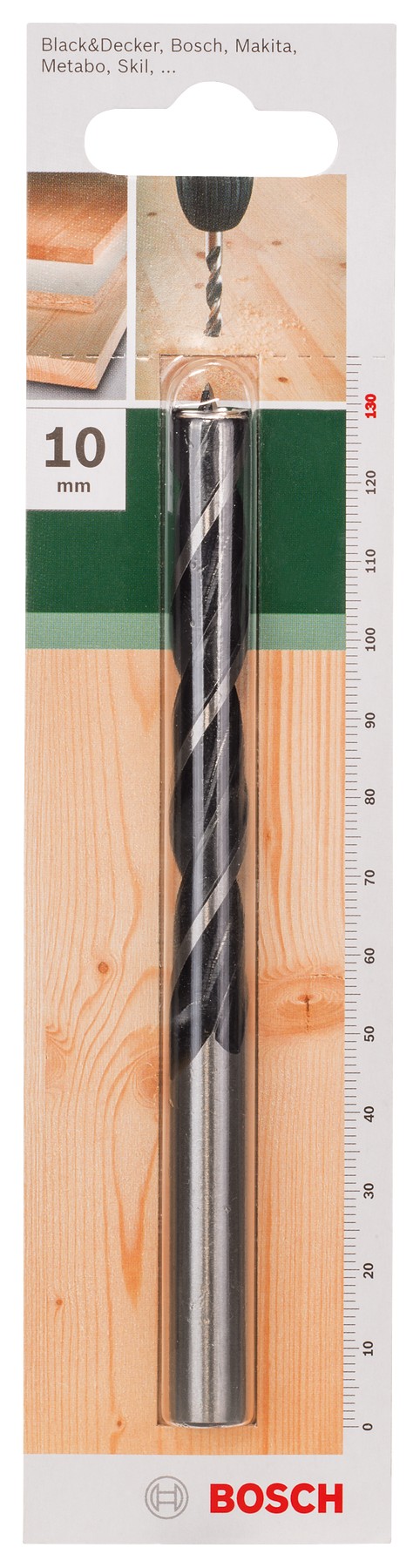 Brocas helicoidales para maderaD = 10,0 mm; L = 130 mm