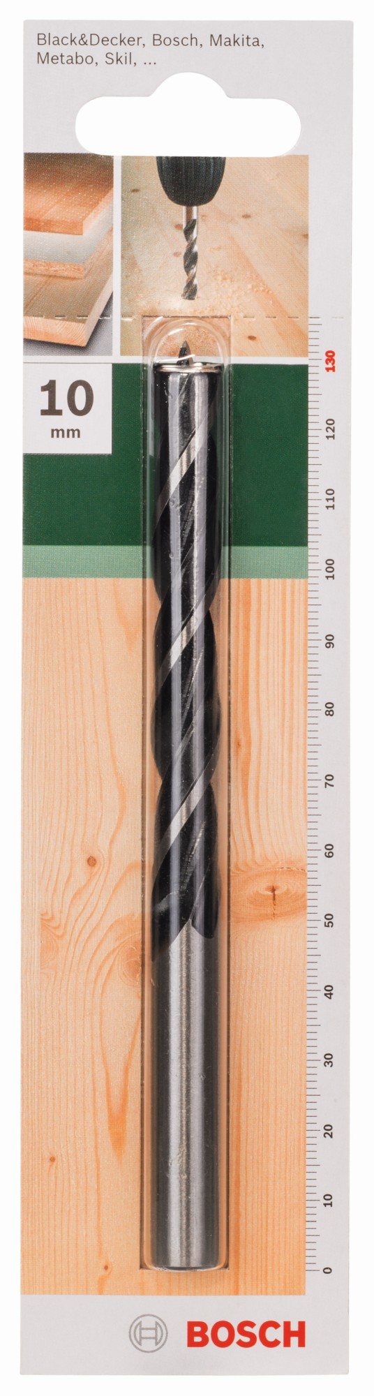 Brocas helicoidales para maderaD = 10,0 mm; L = 130 mm