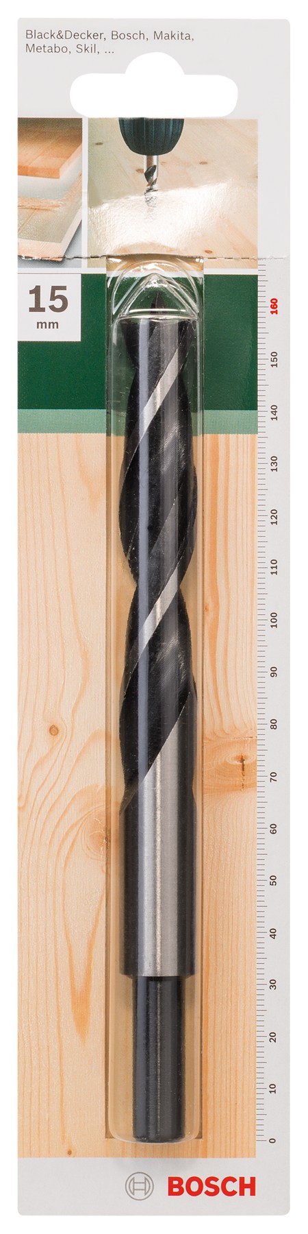 Brocas helicoidales para maderaD = 15,0 mm; L = 160 mm