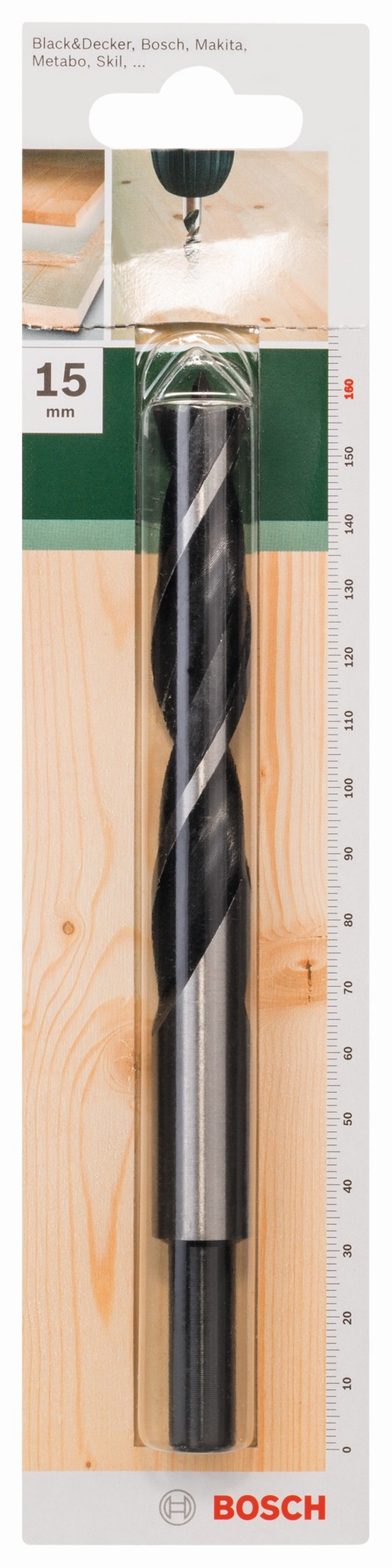 Brocas helicoidales para maderaD = 15,0 mm; L = 160 mm