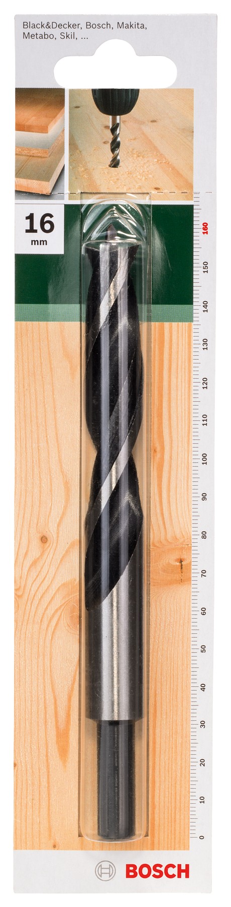 Brocas helicoidales para maderaD = 16,0 mm; L = 160 mm