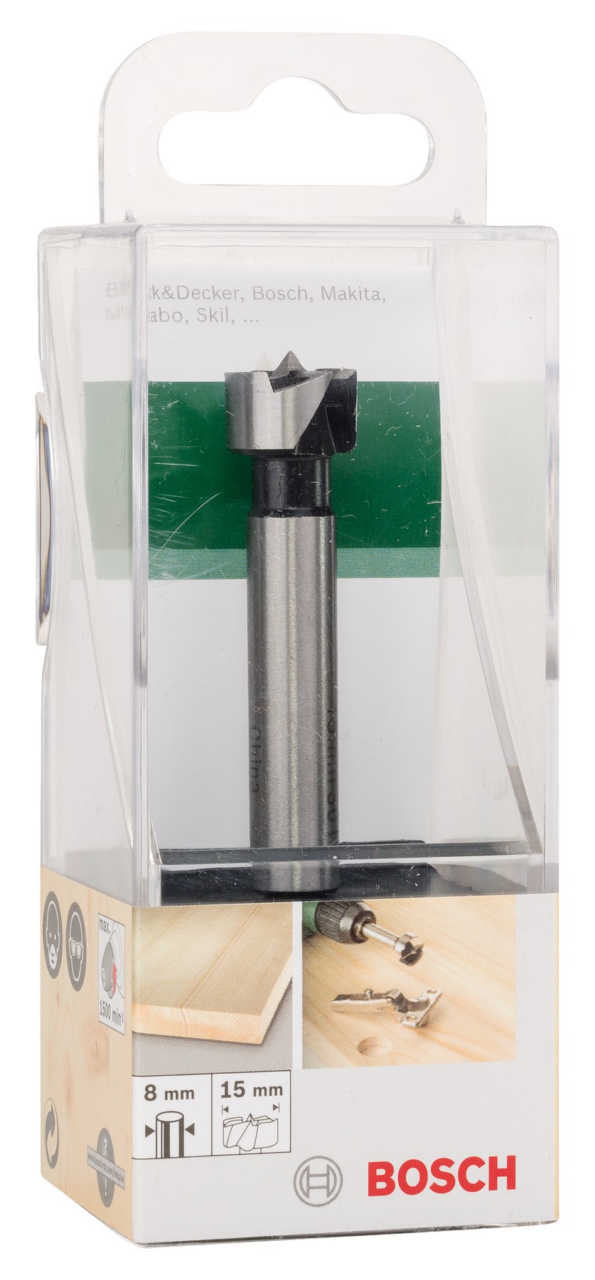 Broca fresadora para madera, DIN 7483 GD = 15,0 mm; L = 90 mm