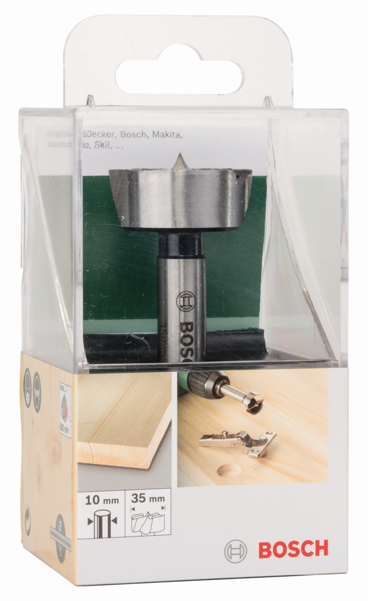 Broca fresadora para madera, DIN 7483 GD = 35,0 mm; L = 90 mm