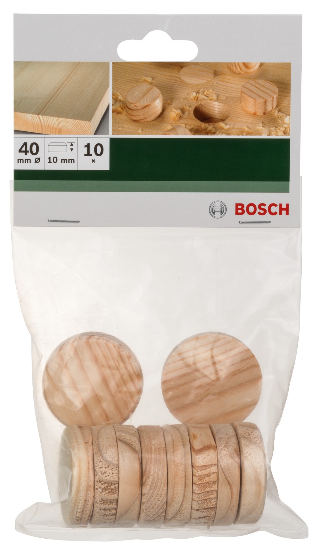 Espigas de maderaDiámetro = 40 mm