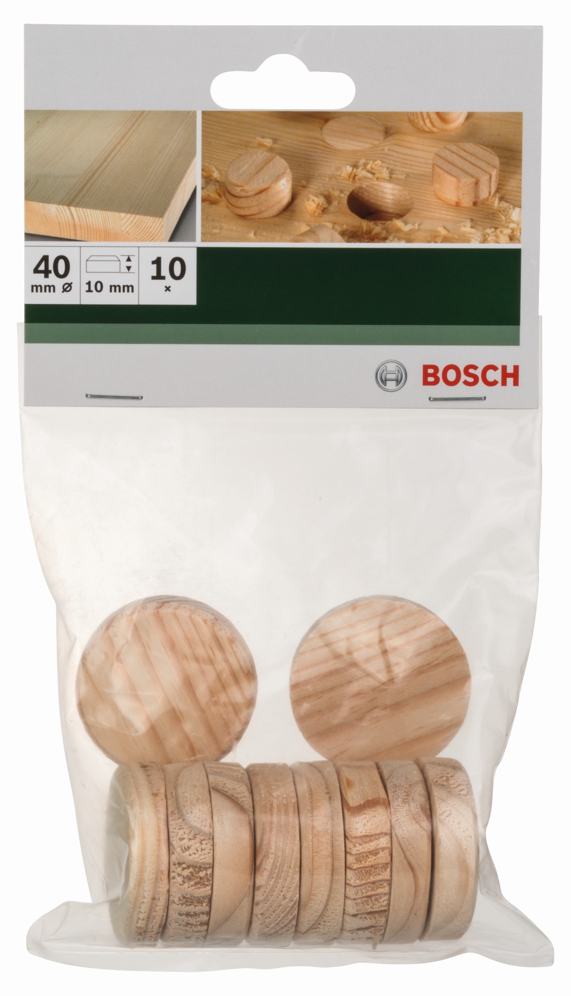 Espigas de maderaDiámetro = 40 mm