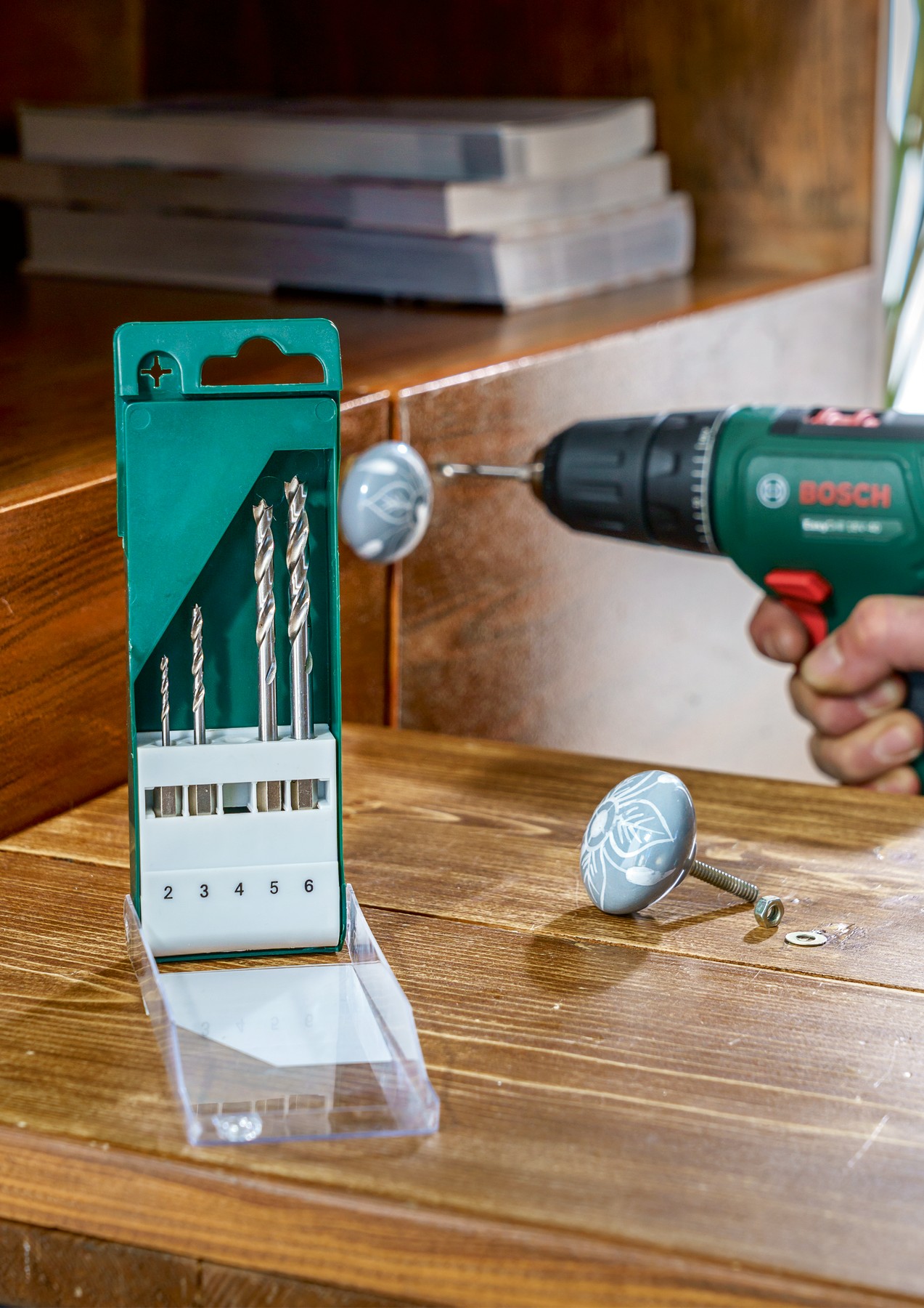 Set de 5 brocas para madera con vástago de inserción hexagonal2,0; 3,0; 4,0; 5,0; 6,0 mm