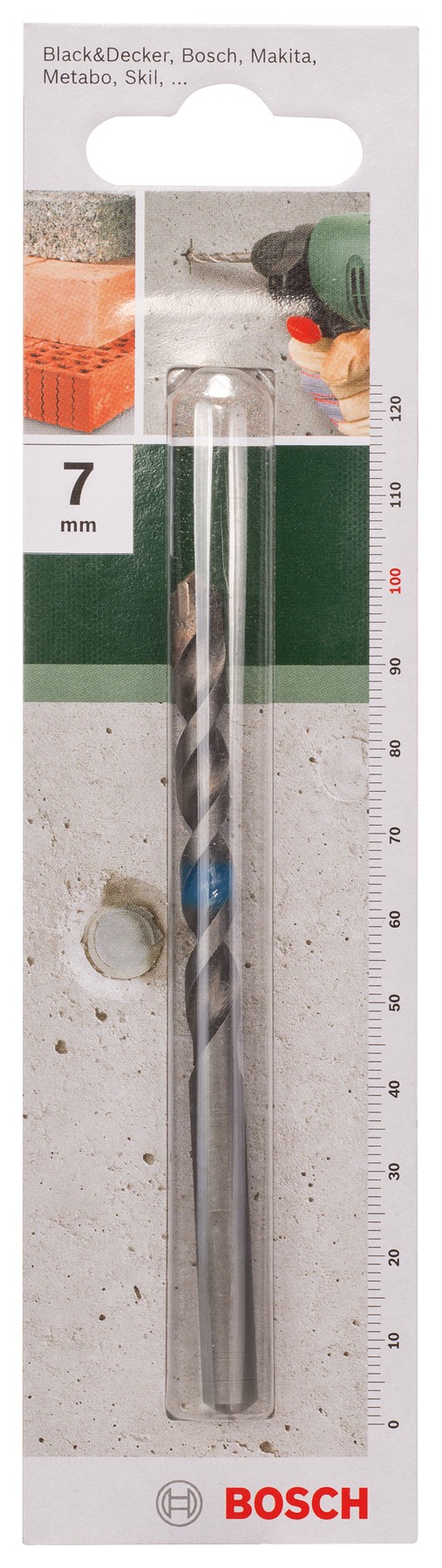 Broca para hormigón según la norma ISO 5468D = 7,0 mm; L = 100 mm