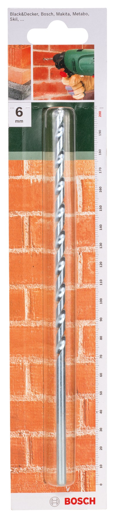 Broca para piedra según la norma ISO 5468D = 6,0 mm; L = 200 mm