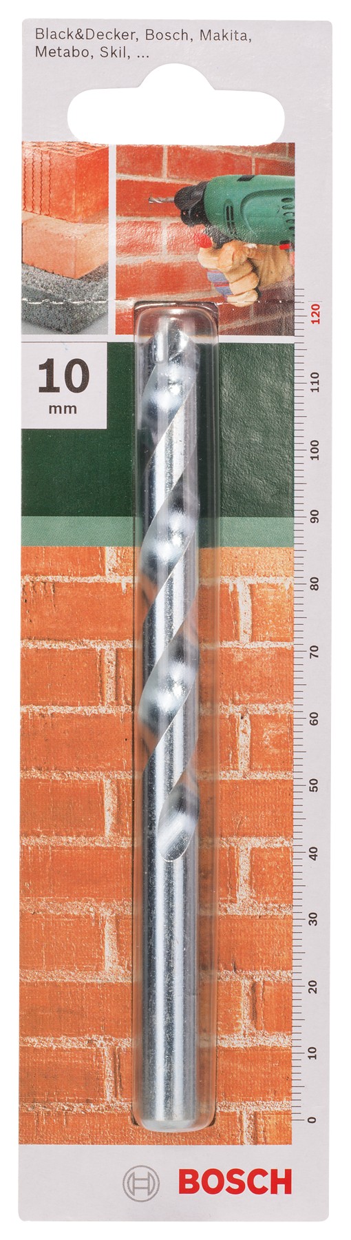 Broca para piedra según la norma ISO 5468D = 10,0 mm; L = 120 mm
