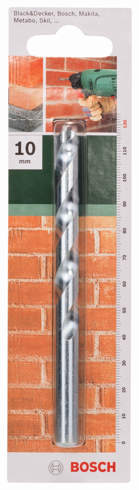 Broca para piedra según la norma ISO 5468D = 10,0 mm; L = 120 mm