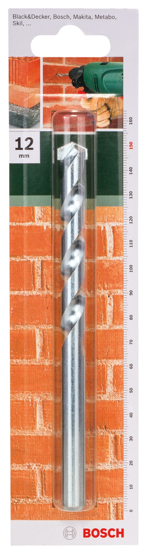 Broca para piedra según la norma ISO 5468D = 12,0 mm; L = 150 mm