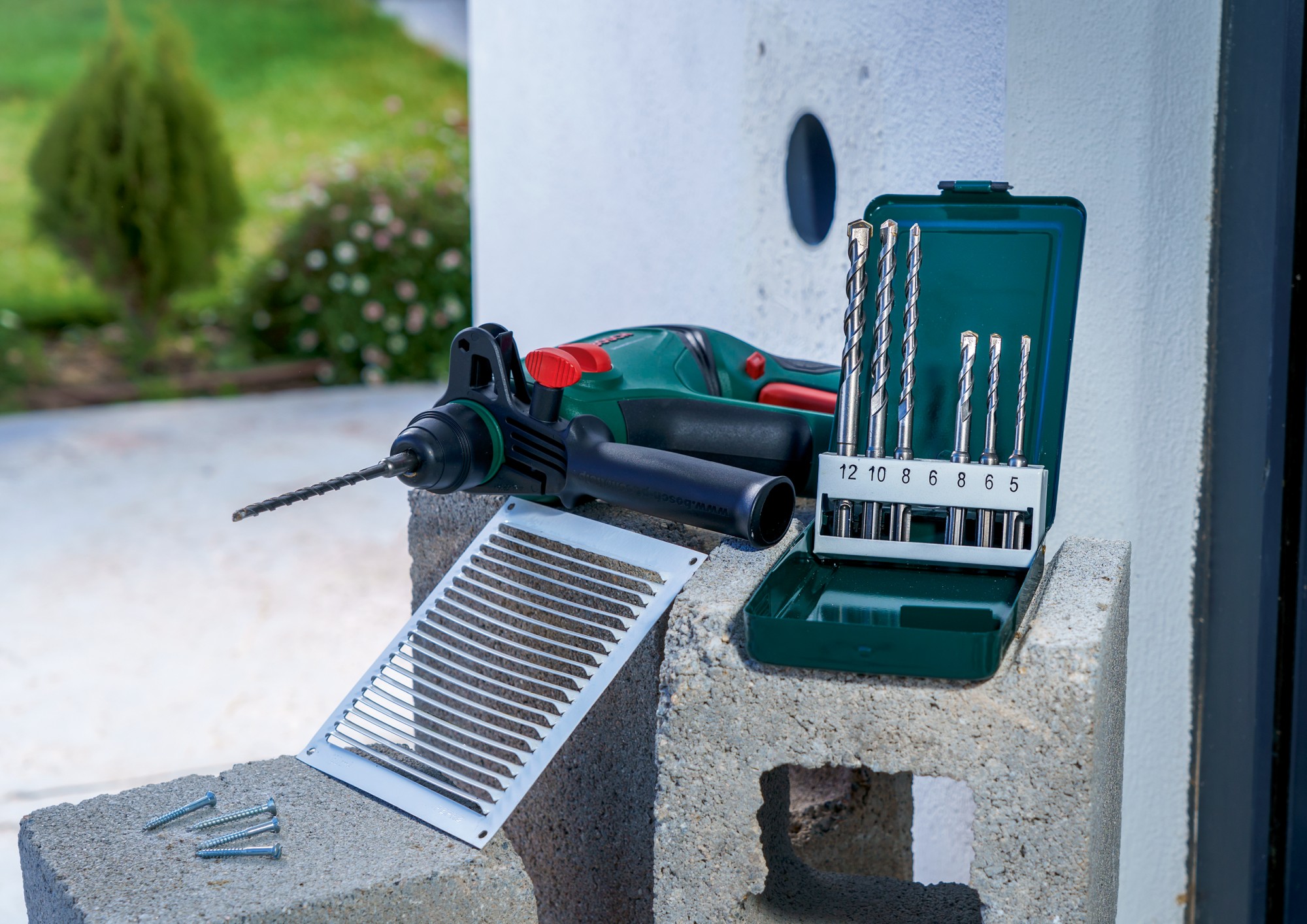 Set de brocas de martillos perforadores SDS plus de 7 piezas5,0x110; 6,0x110; 8,0x110; 6,0x160; 8,0x160; 10,0x160; 12,0x160 mm