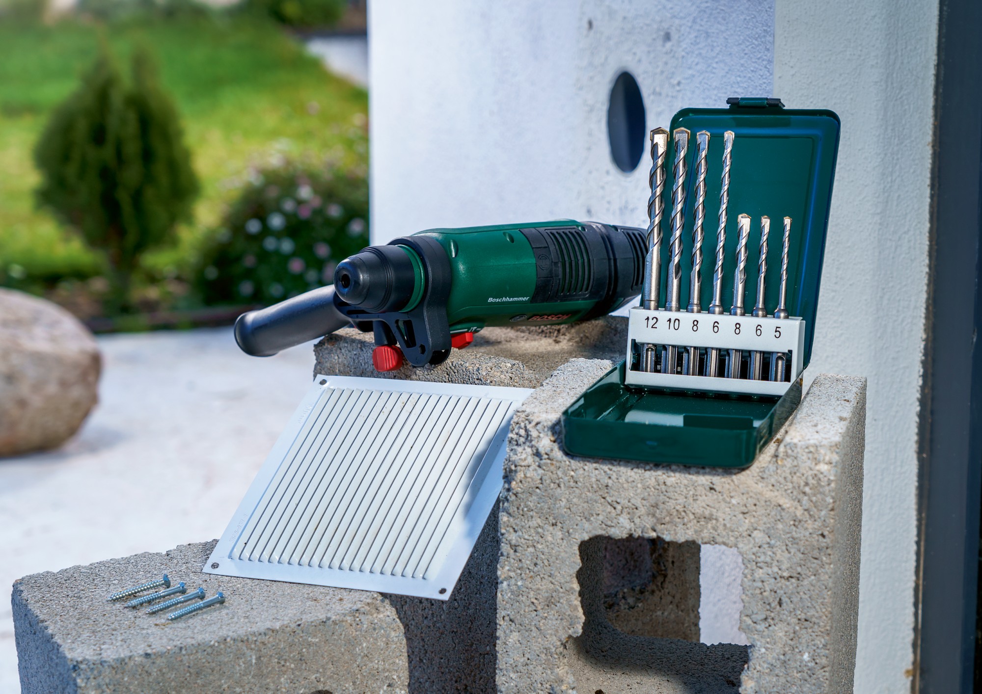 Set de brocas de martillos perforadores SDS plus de 7 piezas5,0x110; 6,0x110; 8,0x110; 6,0x160; 8,0x160; 10,0x160; 12,0x160 mm