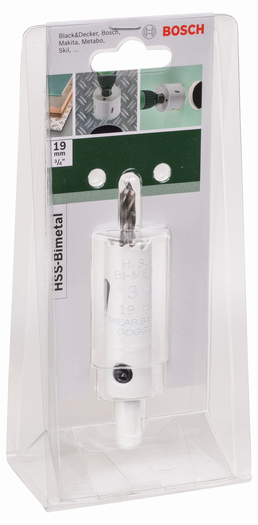 Sierra de corona HSS bimetálicaDiámetro = 19 mm