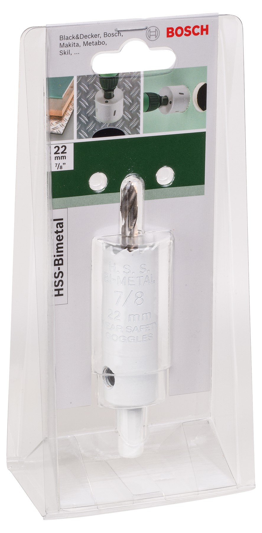 Sierra de corona HSS bimetálicaDiámetro = 22 mm