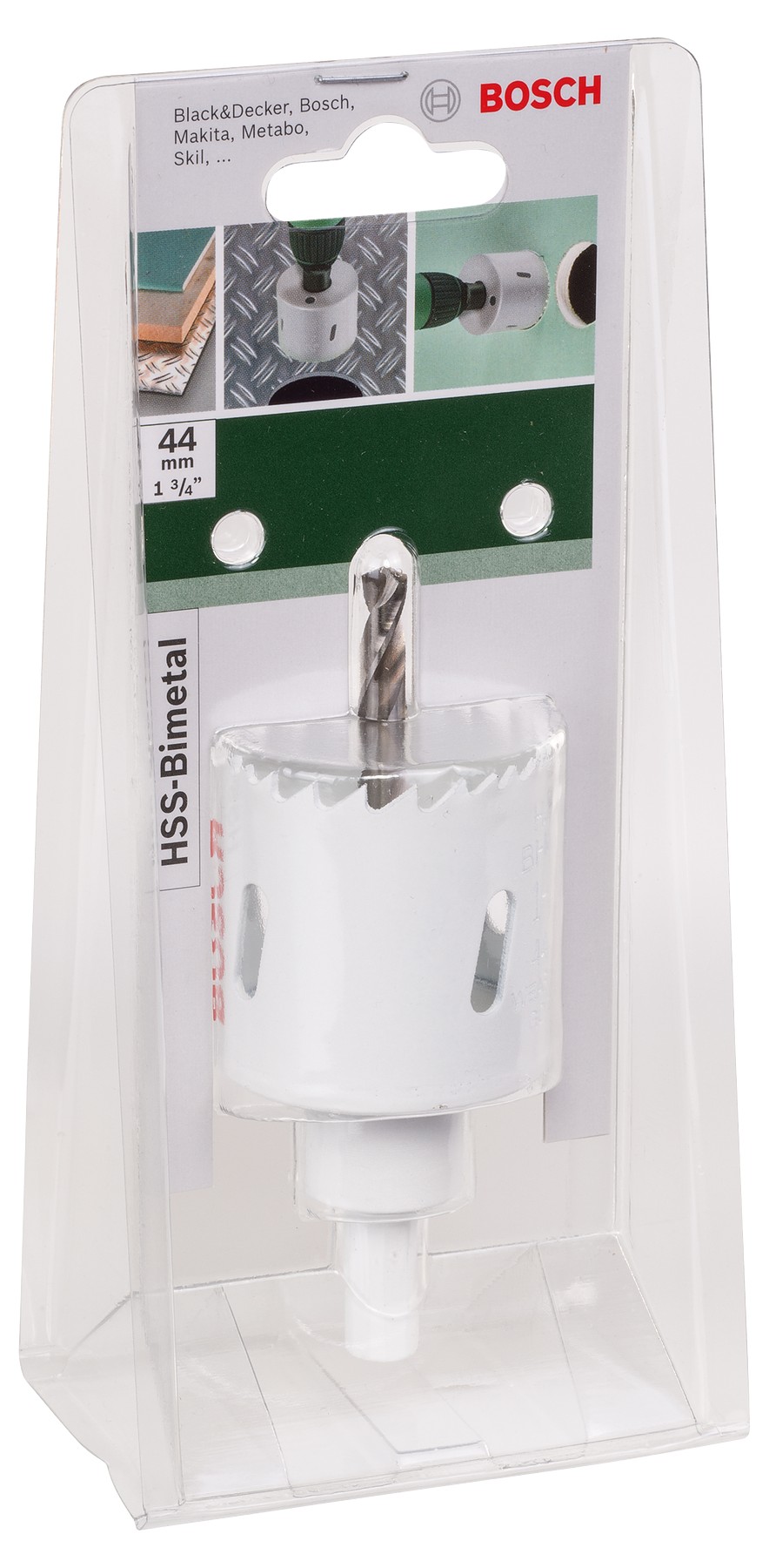 Sierra de corona HSS bimetálicaDiámetro = 44 mm