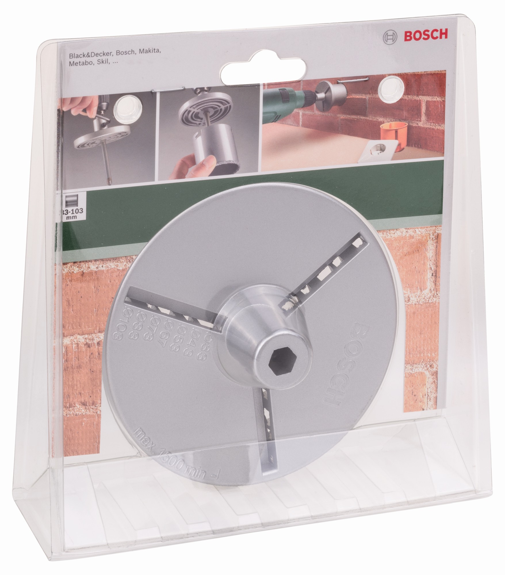 Brida para sierras de corona reforzadas con metal duro33–103 mm