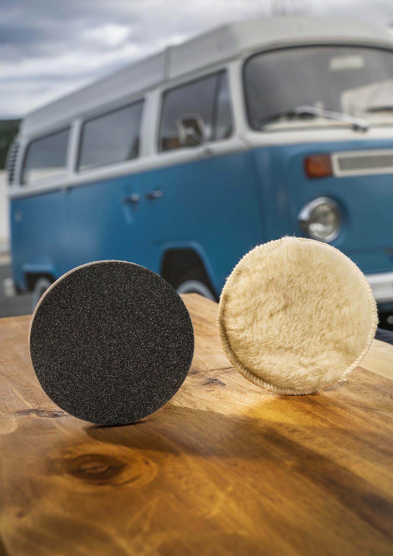 Caperuza de lana de oveja para lijadora excéntrica, 125 mmCierre por contacto