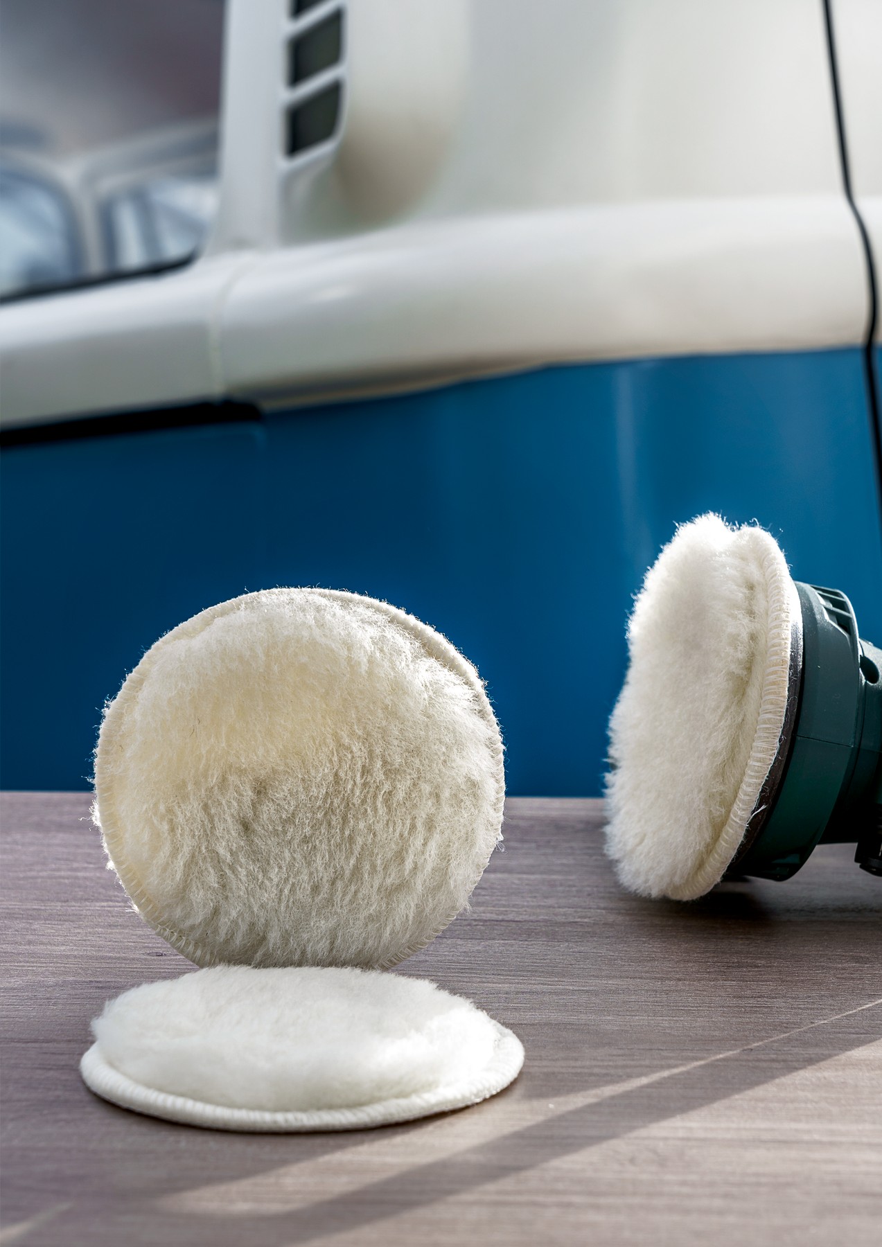 Caperuza de lana de oveja para lijadora excéntrica, 125 mmCierre por contacto