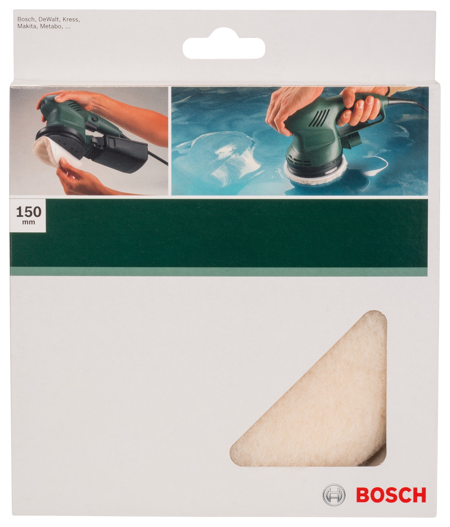 Caperuza de lana de oveja para lijadoras excéntricas. Cierre por contacto