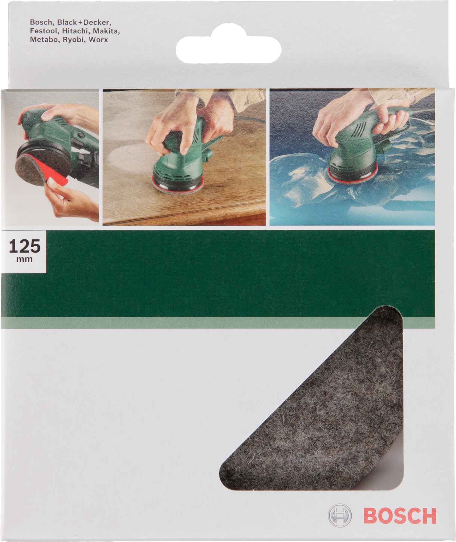 Fieltro de pulido para lijadora excéntrica, 125 mmCierre por contacto