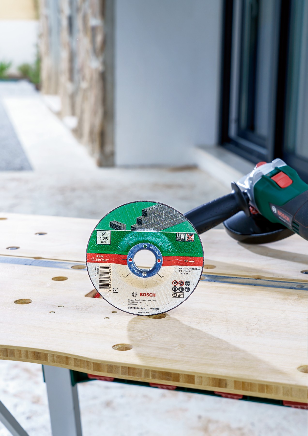 Set de discos de tronzar de 5 piezas, acodado para piedraD = 125 mm