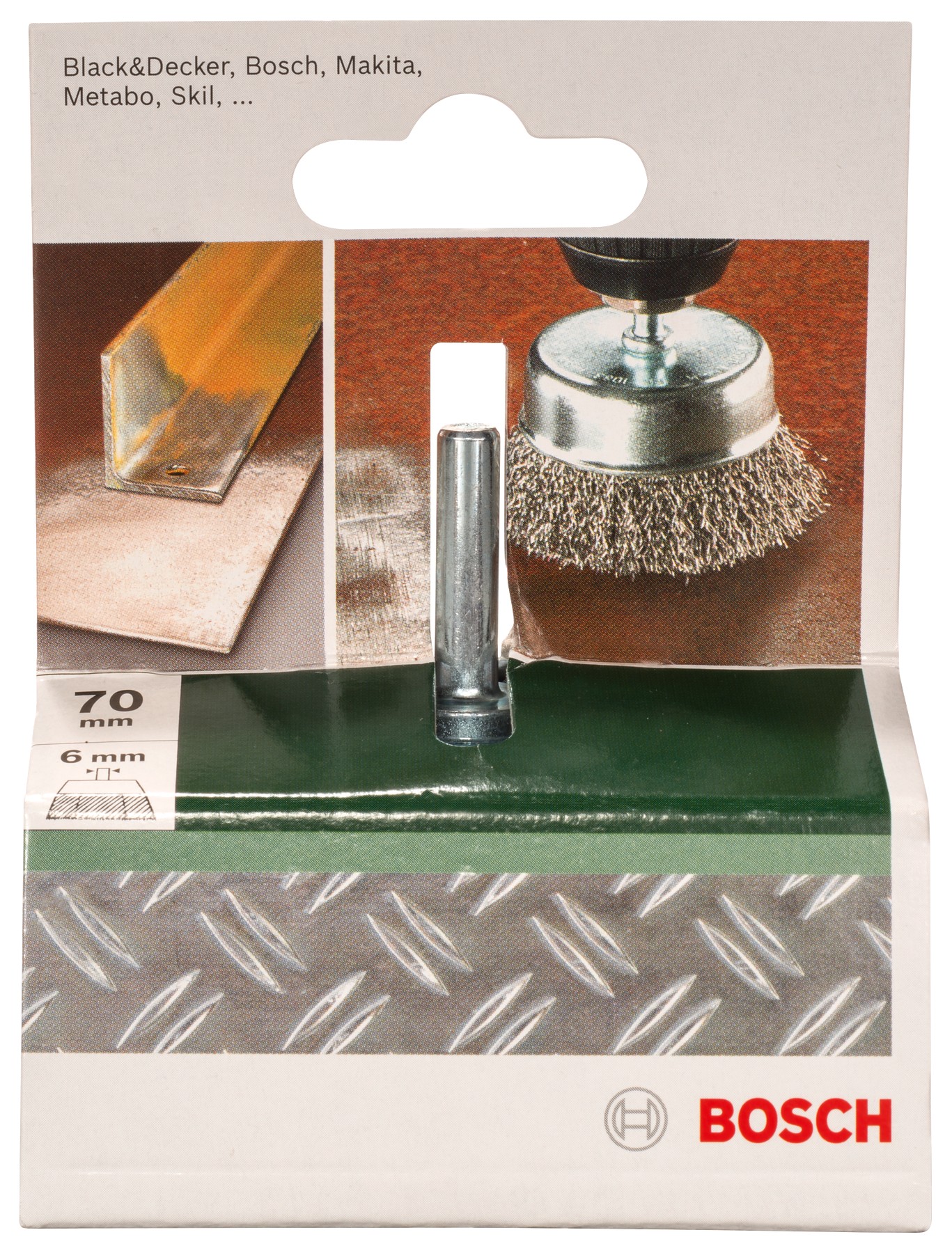 Cepillos de vaso para taladradoras, alambre ondulado, 70 mm