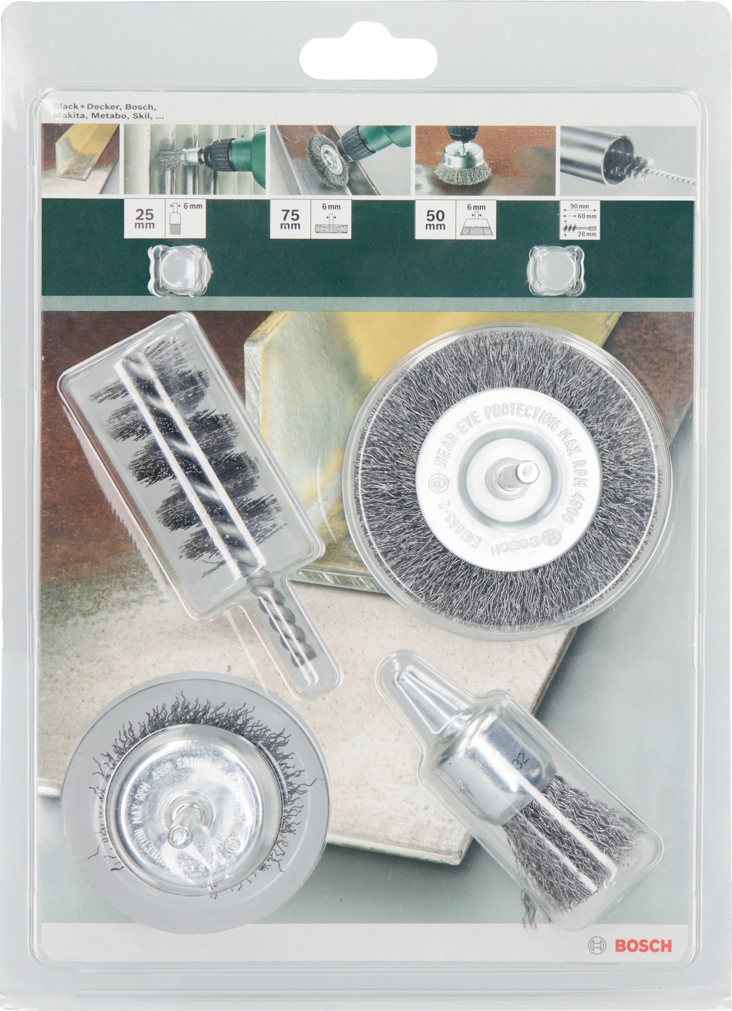 Set de cepillos de alambre de 4 piezas4 piezas set de cepillos de alambre