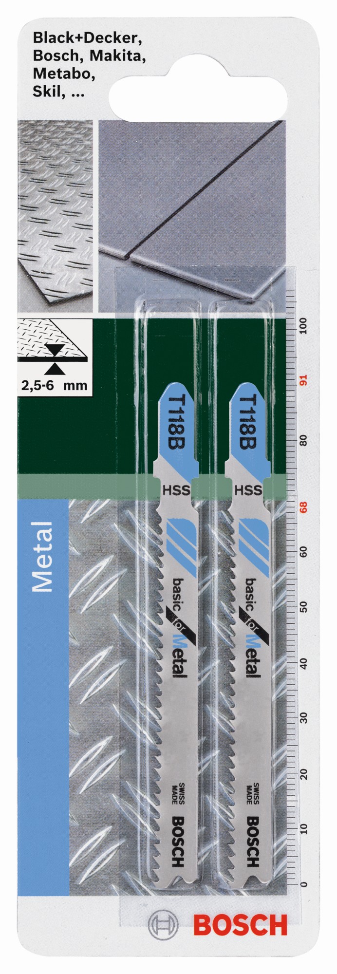Hoja de sierra de calar HSS, T 118 BBasic for Metal