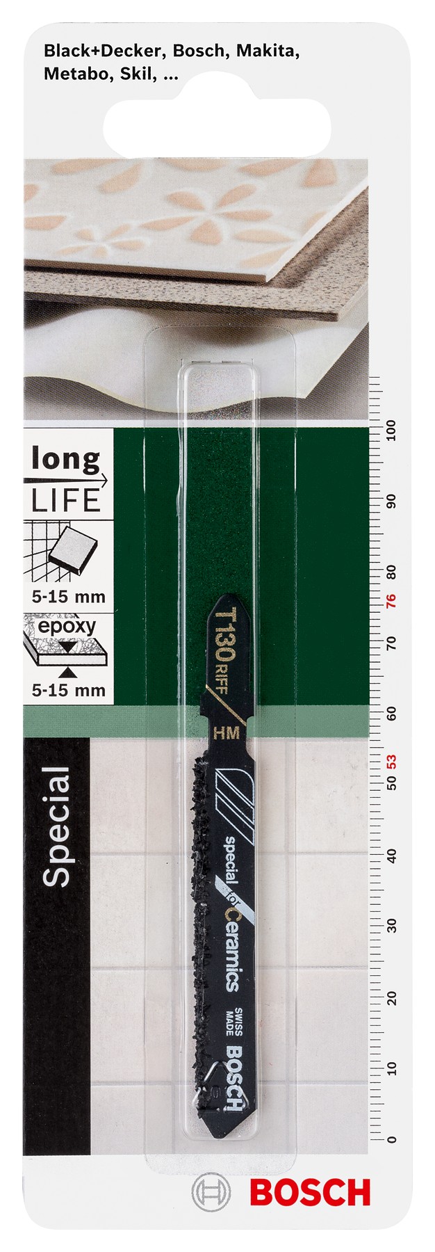 Hoja de sierra de calar HM, T 130 RIFFSpecial for Ceramics