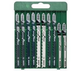 Set de 10 hojas de sierra de calar vástago en T