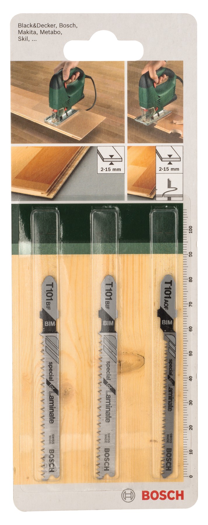 Set de 3 hojas de sierra de calar vástago en TT 101 BIF (2x); T 101 AOF