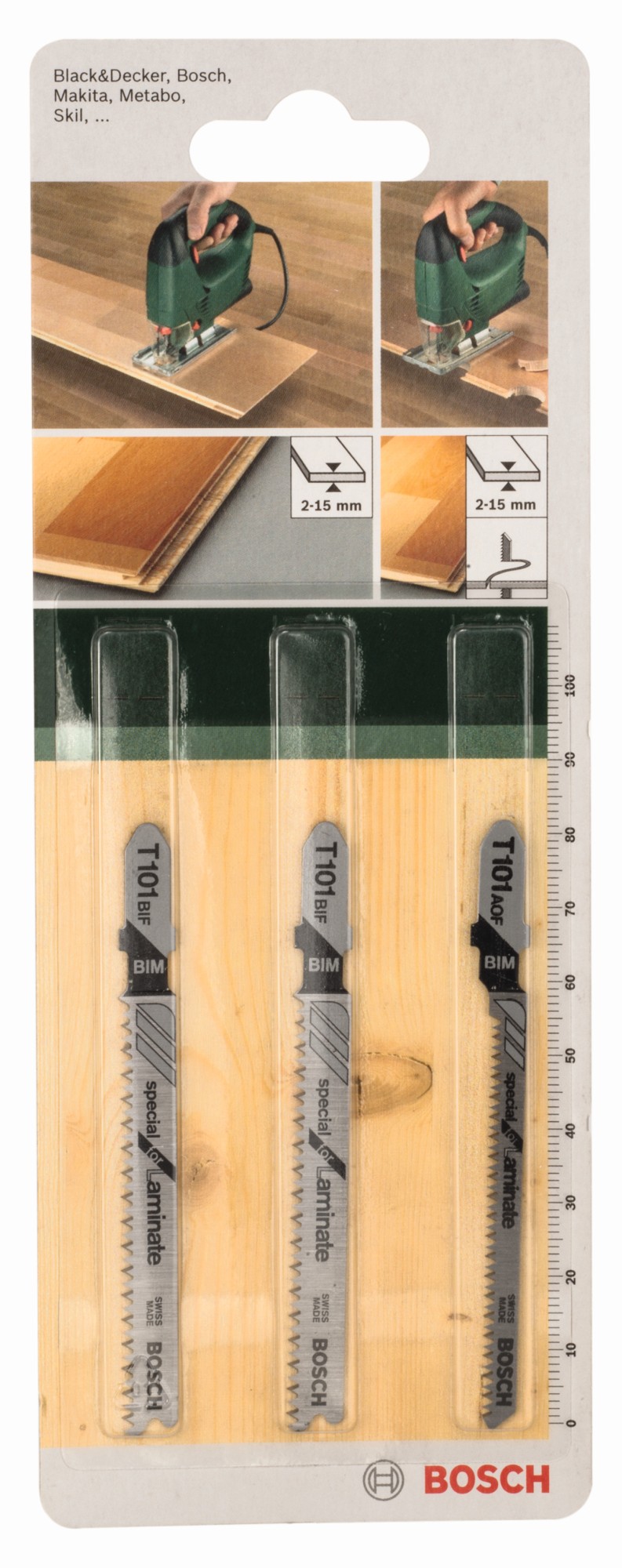 Set de 3 hojas de sierra de calar vástago en TT 101 BIF (2x); T 101 AOF