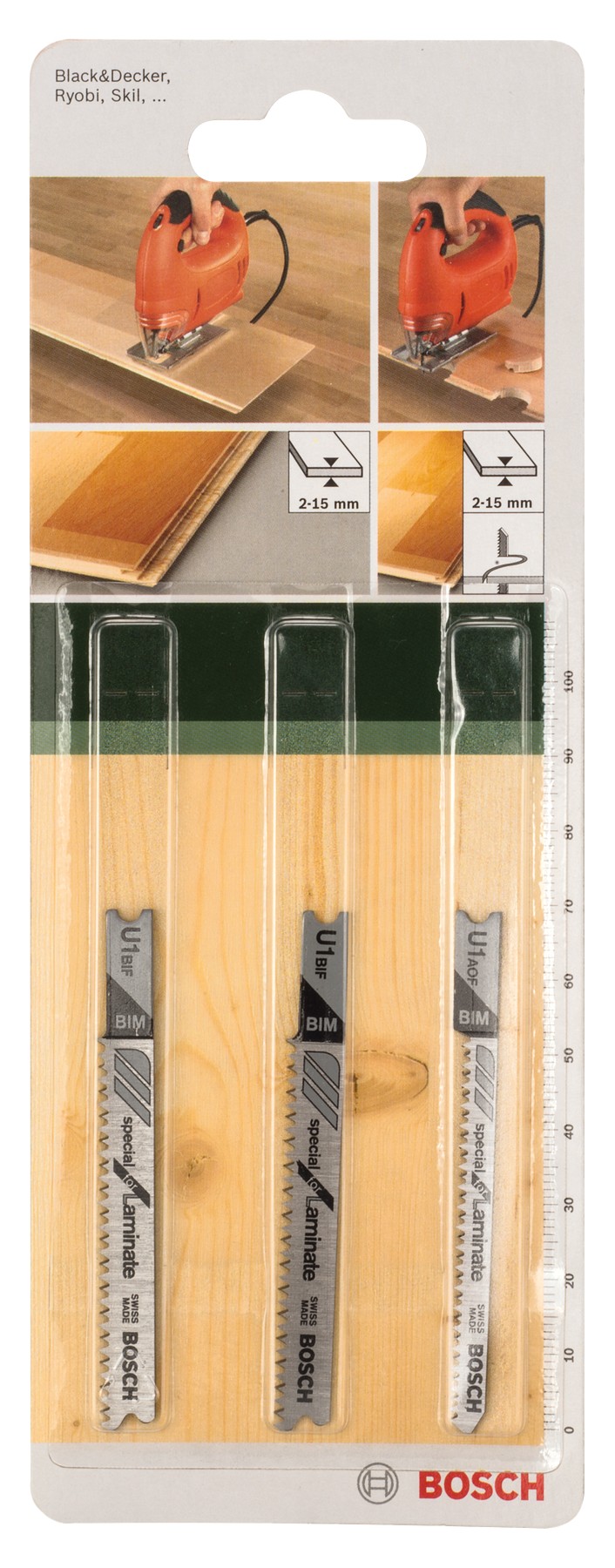 Set de 3 hojas de sierra de calar vástago en UU 1 BIF (2x) U 1 AOF