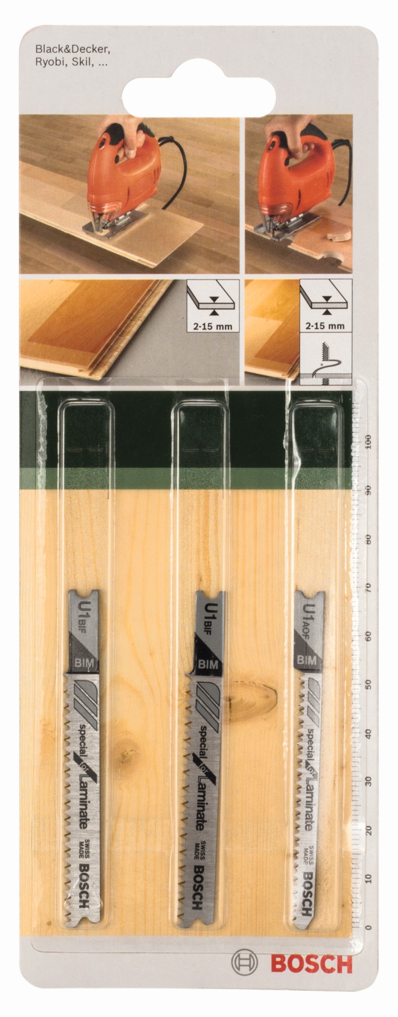 Set de 3 hojas de sierra de calar vástago en UU 1 BIF (2x) U 1 AOF