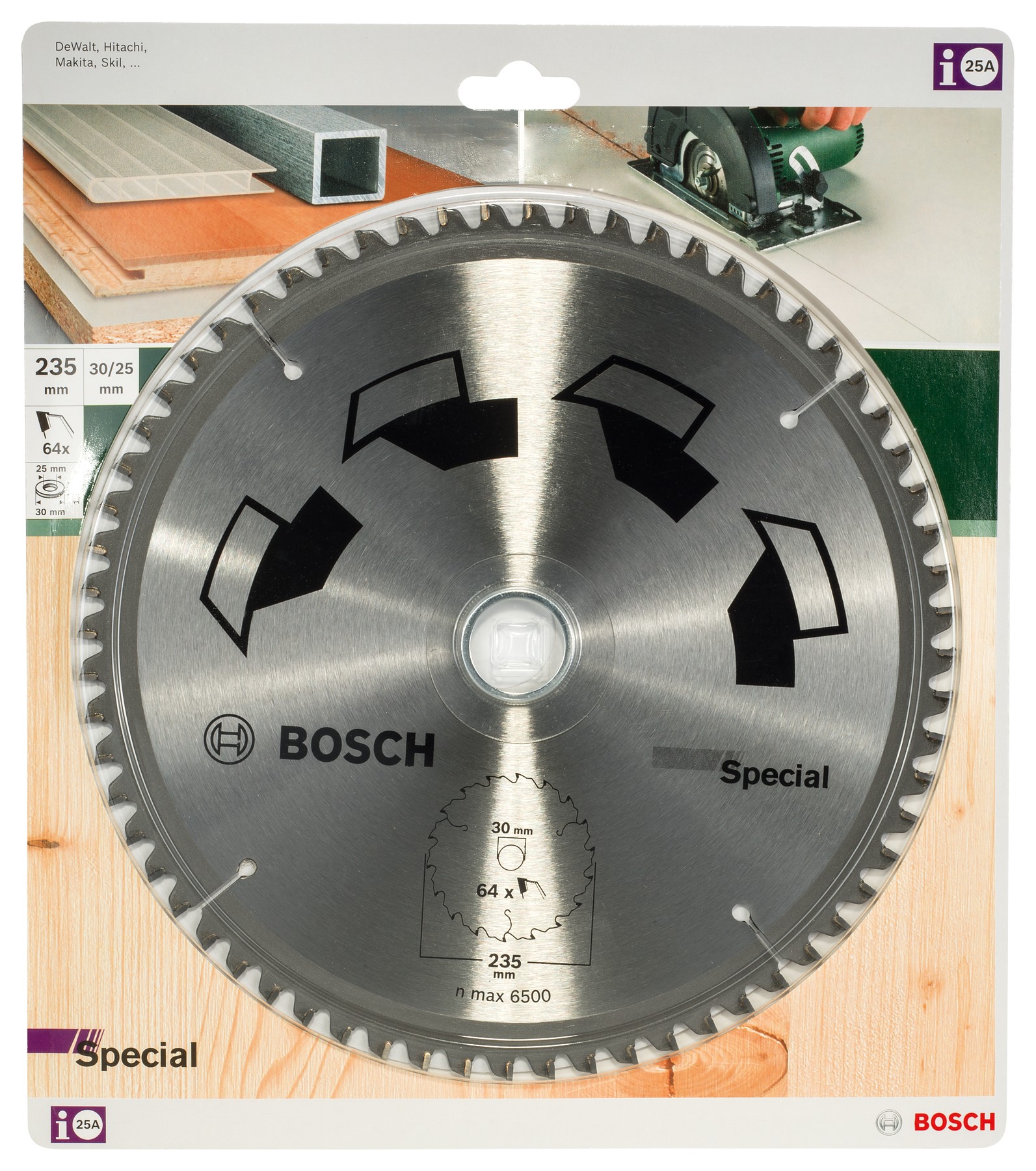 Hoja de sierra circular SPECIALD = 235 mm; taladro= 30 mm; T = 64