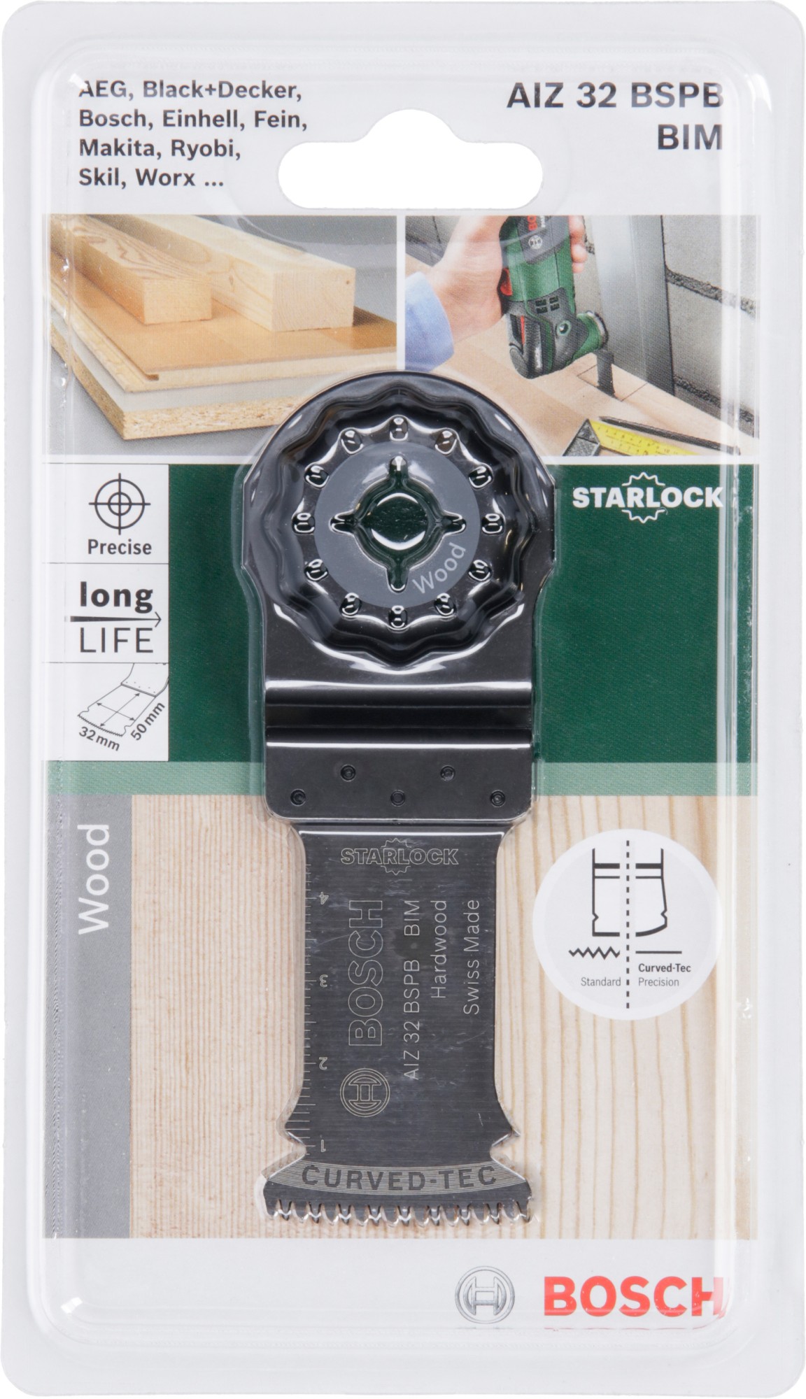 Hoja de sierra de inmersión Starlock BIM AIZ 32 BSPB Hard Wood50 x 32 mm