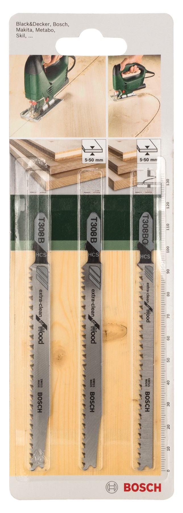 Set de 3 hojas de sierra de calar, vástago de una sola levaT 308 B (2x); T 308 BO